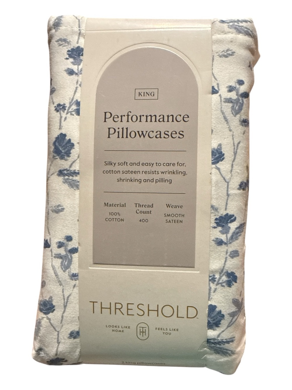 Threshold Performance Pillowcases - King, Blue Floral